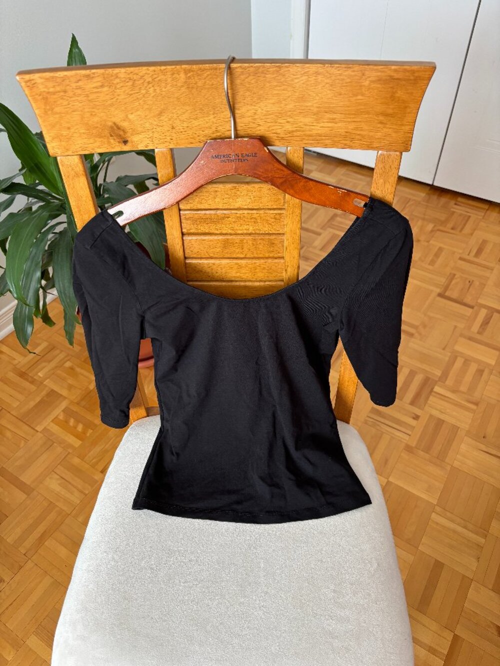 Simons Cotton Ballerina Scoop-Neck Top – Black, XS